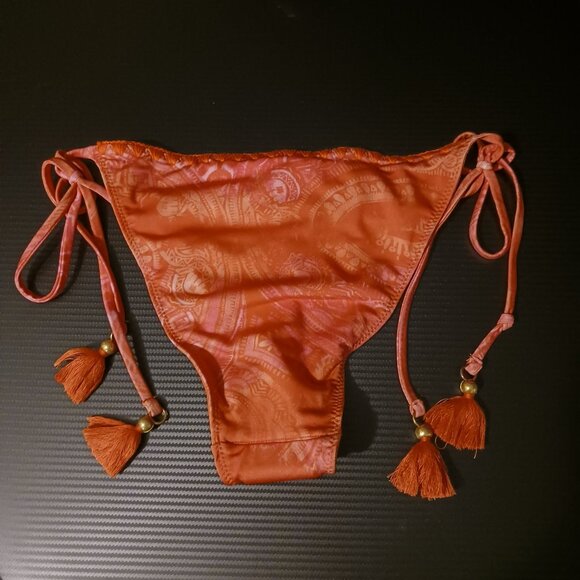 NEW Ramy Brook Womens Side Tie Swim Bottom‎ Separates Orange/Pink Size L - Picture 4 of 10